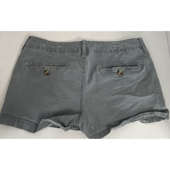 American Eagle Super Stretch Shortie Shorts Size 10 Solid Gray Pockets Zipper - Picture 2 of 12